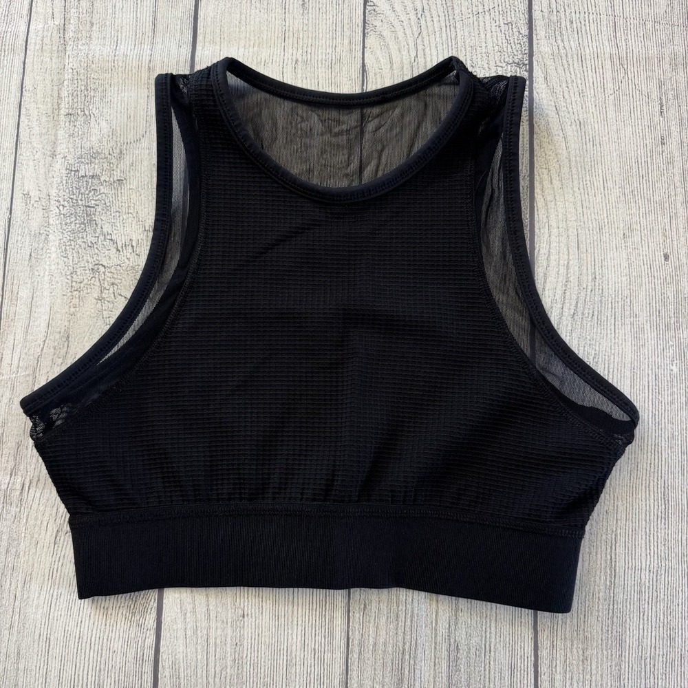 Alala Womens Activewear Mesh Top Bra Black Size Medium Workout Dance Canada
